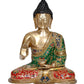 Brass Buddha Statue - Handcrafted Spiritual Decor for Home and Office - Meditating Buddha Idol (Height 17 Inch)