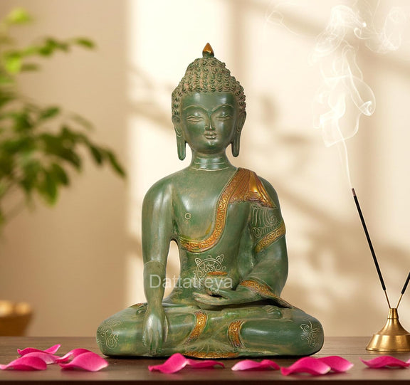 AONA Brass Bhumisparsha Mudra Buddha Statue