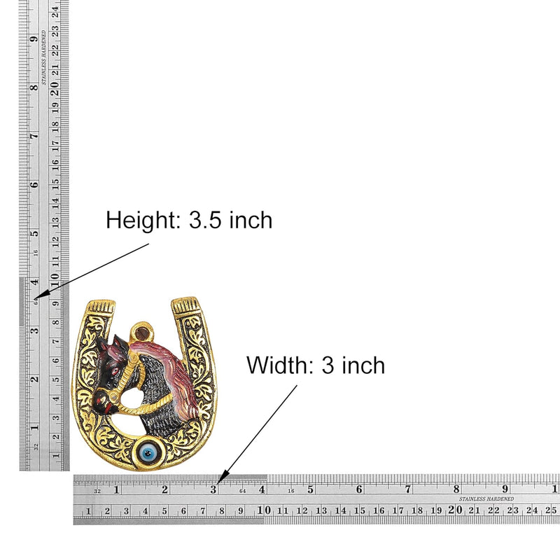 White Metal Horse Shoe Wall Hanging Nazar Battu Evil Eye Protection (Height: 3.5 Inch)