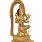 Brass Goddess Rajarajeshvari Idols, Tripura Sundari Murti, Lalita Devi, Rajarajeshwari Sculpture, Raj Rajeshvari Statue,(Height : 10.5 inch)