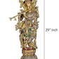 Brass Large Standing Krishna Statue with Inlay Work Idol Krishna Statue with Flute Height 30 Inch