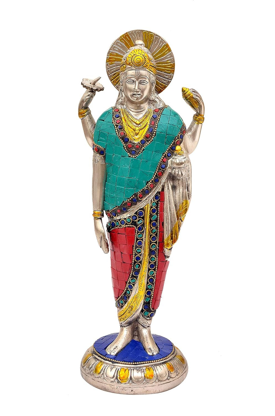 Dhanvantari The Physician of Gods Brass Statue Home Decor Height 12.5 Inch Craft Detail