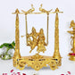 Brass Murlidhar Radha Krishna Murti Statue Idol Playing On Swing Idol Brass Statue, (Height 19 Inch)