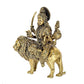 Fine Brass Durga Maa with Lion Idol Hindu Goddess Sherawali MATA Murti MATA Rani Statue Figurine Home Temple (Height: 4 Inch)