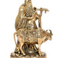 Brass Radha Krishna with Cow Idol Statue for Home Decor and Pooja Mandir Office Decor (Height 9.5 Inch)