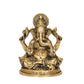 Brass Lord Ganesha Ganpati Idol Vinayak Religious Statue Brass Murti Gold Color (Height 5.5 Inch)