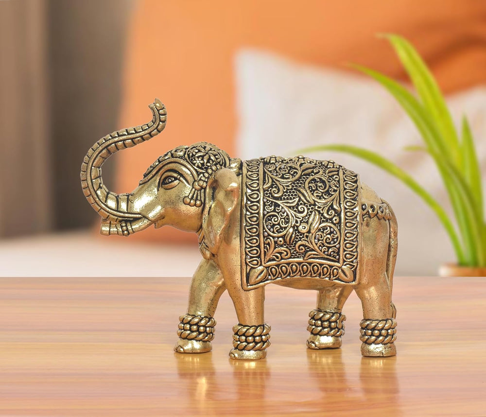 Superfine Brass Elephant Figurine (Height: 4 Inches)
