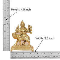 Brass Navdurga idol with size guide: 4.5 in height, 3.5 in width