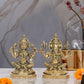 Brass Laxmi Ganesh Statue - Handcrafted Goddess Lakshmi and Lord Ganesha Idol for Home Decor and Pooja (Height 5 Inch)