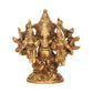 Brass Ganesha with Riddhi and Siddhi Idol - Hindu Deity Statue for Home Temple (Height : 3 inch)