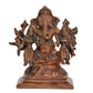 Brass Ganesha with Riddhi and Siddhi Idol - Hindu Deity Statue for Home Temple (Height : 5 inch)