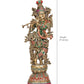 Brass Krishna Big Size Idol Statue Sculpture for Home Decor Mandir Pooja Temple Gift (Height 29 inch)