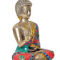 Brass Buddha Statue - Handcrafted Spiritual Decor for Home and Office Decor - Meditating Buddha Idol (Height 12 Inch)