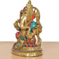 Brass Lord Ganesha Idol (Height 11 Inch)