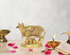 Brass Cow with Calf Pooja Mandir Home Decor Golden (Height 4 Inch)