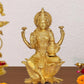 Brass Lakshmi Idol Laxmi Goddess Lakshmi Sitting on Lotus Statue for The Puja Temple at Home Decor Office (Height: 12 Inch)