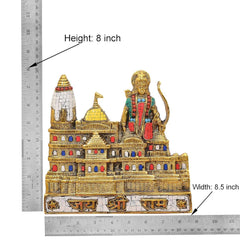 Ram Mandir model, Height 8 inch, gold temple base with deity figure