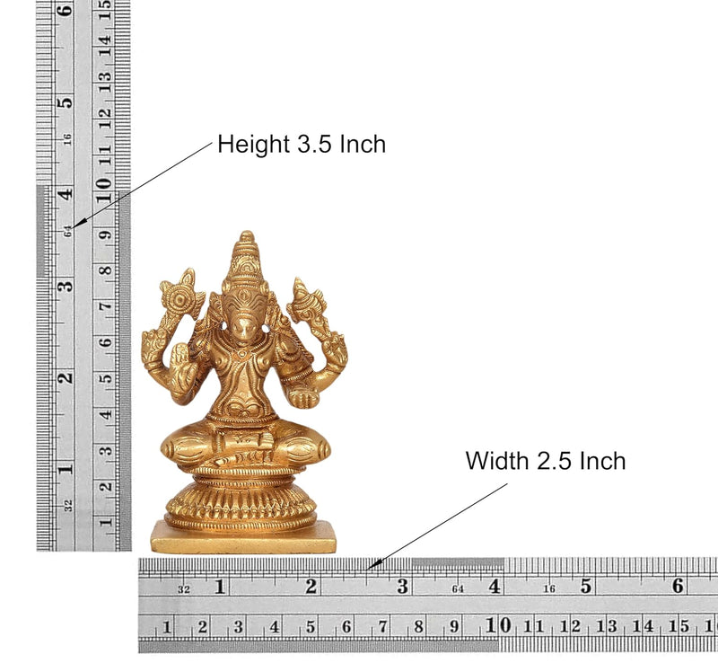 Brass Varahi Vishnu Avtaar Idol Figurine Sculpture Showpiece Home Temple Office Golden (Height 3.5 Inch)