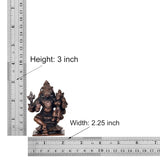 Idol size chart: Height 3 in, width 2.25 in, copper Bhu Varaha Lakshmi statue