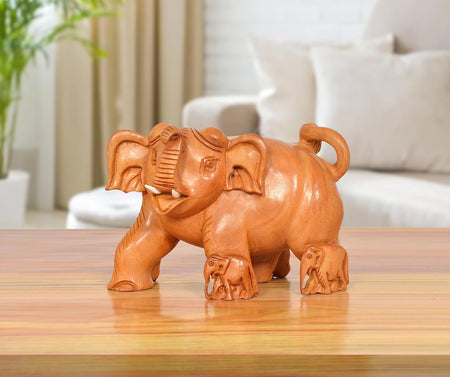 Wooden Elephant Show Piece (Height 4 Inch)