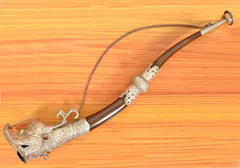 Metal Dragon Trumpet Horn Wall Hanging (Length: 20.5 Inch)