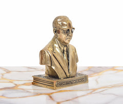 3/4 angle brass Dr. B.R. Ambedkar statue with “CONSTITUTION OF INDIA” on base