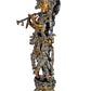 AONA Brass Lord Krishna Idol Statue Decorative Showpiece Sculpture Multicolour Height 29 Inches