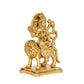 Durga Maa Sitting on Lion Statue Religious Goddess Hindu Devi Maa Durga Brass Sculptures (Height: 5 Inch)