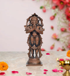 AONA Kupferfarbige Hanuman-Statue stehend, detaillierte Arme und Krone, 5,5 Zoll