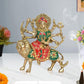 Brass Durga Maa with Lion Idol Hindu Goddess Sherawali MATA Murti MATA Rani Statue Figurine Home Temple (Height: 7 Inch)