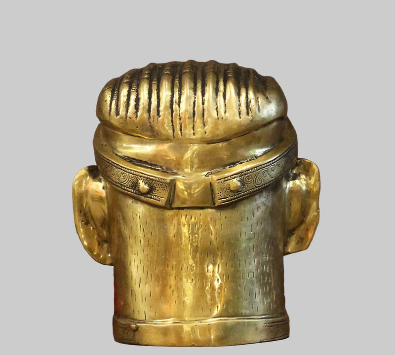 Brass Shiva Mukhlingam – Fine Crafted Heavy Solid  Idol for Home Temple, Pooja & Spiritual Décor (Height:12 Inches)
