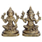 a God Ganesha Lakshmi Idol Brass Statue for Pooja and Home Decor Height 4 Inch