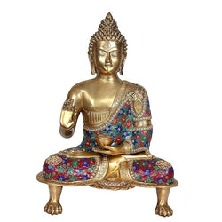 Brass Lord Buddha Decorative Idol Statue - (Brass Height 21")