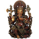 Brass Seated Ganesha, Height: 16 Inch