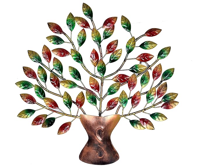 Metal Tree Wall Hanging Decorative Showpiece Wall Decor Home Decor Handicraft Designed Multicolour Height 16 Inches