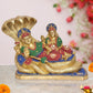 Brass Maa Lakshmi with Lord Vishnu On Sheshnag Idol Statue for Home Decor Mandir Pooja (Height 11 Inch)