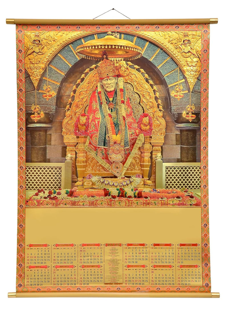 Sai Baba 2025 Wall Calendar Hanging For Home Office Decor (30 x 20 inch)