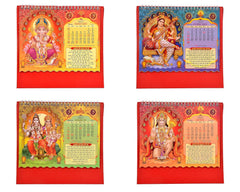 Collage of red desk calendar covers with Lord figures, “2027” year marking, and printed panels