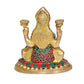 Maa Lakshmi Murti Idol Brass Multicolor Statue for Pooja, Height : 5.5 inches