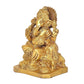 Brass Ganesha Idol Statue On Base Giving Blessings for Home Decor Temple | Height : 6 inches