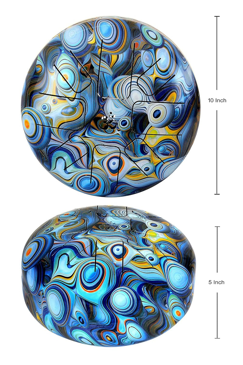 Steel Happy Drum with Rubber Musical Mallet and Travel Bag (Height : 5 inches) (Blue Peacock)