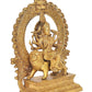 Brass Durga Maa with Lion Idol Hindu Goddess Sherawali MATA Murti MATA Rani Statue Figurine Home Temple (Height: 14.5 Inch)