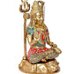 Lord Shiv ji Brass Statue Bhole Nath Idol Lord Shiva God of Destroying Evil, Ignorance, and Death (Height: 13 Inches) (Blessing Sitting Pose)