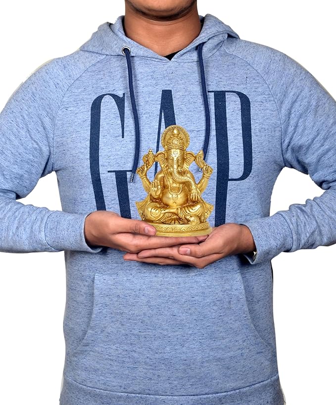 Brass Lord Ganesha Ganpati Idol Vinayak Religious Statue Brass Murti (Height 5.5 Inch)