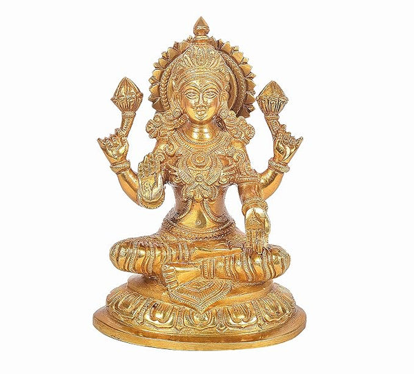 Brass Goddess Lakshmi Idol Maa Lakshmi Height 7 Inch