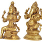 Brass Laxmi Ganesh Statue - Handcrafted Goddess Lakshmi and Lord Ganesha Idol for Home Decor and Pooja - Hindu Deities Figurine (Height 8 Inch)