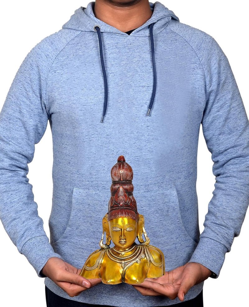 Brass Goddess Parvati Bust Statue for Home Decor Pooja (Height 10 Inch)