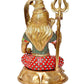 Lord Shiv ji Brass Statue Bhole Nath Idol Lord Shiva God of Destroying Evil, Ignorance, and Death (Height: 13 Inches) (Blessing Sitting Pose)