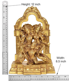 Lakshmi-Narayana on Garuda brass statue, height 12 in and width 8.5 in