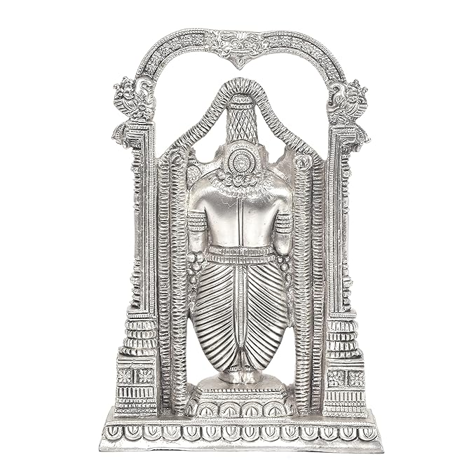 Dattatreya Tirupati Balaji Murti Idol for Pooja Room in Brass, Height : 8 inch Silver